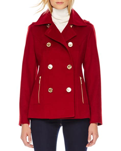 michael kors red wool coat